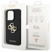 Guess Leather Perforated 4G Glitter Logo hátlap, tok iPhone 15 Pro Max, fekete