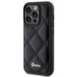 Guess Quilted Metal Logo hátlap, tok iPhone 15 Pro Max, fekete