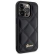 Guess Quilted Metal Logo hátlap, tok iPhone 15 Pro Max, fekete