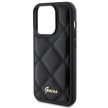 Guess Quilted Metal Logo hátlap, tok iPhone 15 Pro Max, fekete