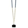 Guess GUHCP16LP4TDSCPB iPhone 16 Pro 6.3" niebieski/kék keménytok bőr fém logó Strass Crossbody