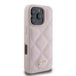 Guess GUHCP16LPSQQSQSP iPhone 16 Pro 6.3" różowy/pink keménytok steppelt fém logóval