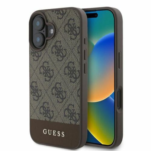 Guess GUHCP16SG4GLBR iPhone 16 6.1" 4G Bottom Stripe tok, barna