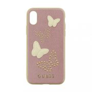   Guess iPhone X/Xs Studs and Sparlkes Butterfies (GUHCPXPBURG) hátlap tok, rozé arany
