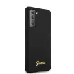 Guess Samsung Galaxy S21 Plus Silicone Script Metal Logo (GUHCS21MLSLMGBK) hátlap, tok, fekete