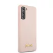 Guess Samsung Galaxy S21 Plus Silicone Script Metal Logo (GUHCS21MLSLMGLP) hátlap, tok, rózsaszín
