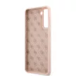 Guess Samsung Galaxy S21 Plus Silicone Script Metal Logo (GUHCS21MLSLMGLP) hátlap, tok, rózsaszín