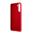 Guess Samsung Galaxy S21 Plus Silicone Script Metal Logo (GUHCS21MLSLMGRE) hátlap, tok, piros