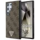 Guess GUHCS24LPGS4TDW Grip Stand 4G Triangle Strass Samsung Galaxy S24 Ultra hátlap, tok, barna