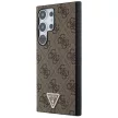 Guess GUHCS24LPGS4TDW Grip Stand 4G Triangle Strass Samsung Galaxy S24 Ultra hátlap, tok, barna