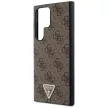 Guess GUHCS24LPGS4TDW Grip Stand 4G Triangle Strass Samsung Galaxy S24 Ultra hátlap, tok, barna