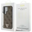 Guess GUHCS24LPGS4TDW Grip Stand 4G Triangle Strass Samsung Galaxy S24 Ultra hátlap, tok, barna
