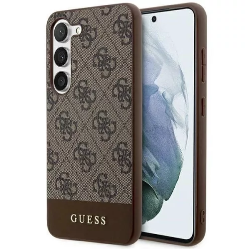 Guess GUHCS24MG4GLBR 4G Stripe Collection hátlap, tok Samsung Galaxy S24 Plus, barna