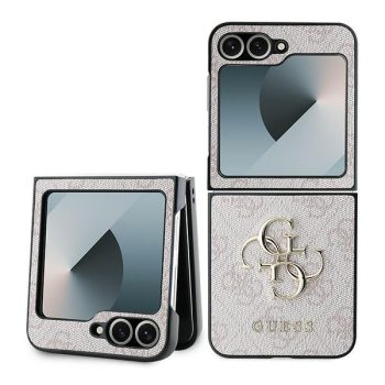   Guess GUHCZF64GMGPI 4G Metal Logo Samsung Z Flip 6 F741, bőr tok, rózsaszín