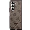 Guess Leather 4G Triangle Strass hátlap, tok Samsung Galaxy Z Fold 5, barna