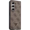 Guess Leather 4G Triangle Strass hátlap, tok Samsung Galaxy Z Fold 5, barna