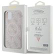 Guess GUHMN61G4GFRP iPhone 11 6.1"/Xr hátlap, tok 4G Collection Leather Metal Logo MagSafe, rózsaszín
