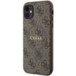 Guess GUHMN61G4GFRW iPhone 11 6.1"/Xr hátlap, tok 4G Collection Leather Metal Logo MagSafe, barna