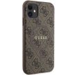 Guess GUHMN61G4GFRW iPhone 11 6.1"/Xr hátlap, tok 4G Collection Leather Metal Logo MagSafe, barna