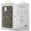 Guess GUHMN61G4GFRW iPhone 11 6.1"/Xr hátlap, tok 4G Collection Leather Metal Logo MagSafe, barna