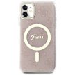 Guess GUHMN61H4STP iPhone 11 6.1" hátlap, tok 4G MagSafe, rózsaszín