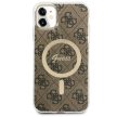 Guess GUHMN61H4STW iPhone 11 6.1" hátlap, tok 4G MagSafe, barna