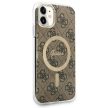 Guess GUHMN61H4STW iPhone 11 6.1" hátlap, tok 4G MagSafe, barna
