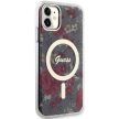 Guess GUHMN61HCFWSA iPhone 11/Xr 6.1" hátlap, tok Flower MagSafe, zöld
