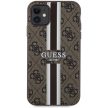 Guess GUHMN61P4RPSW iPhone 11/Xr hátlap, tok 4G Printed Stripes MagSafe, barna