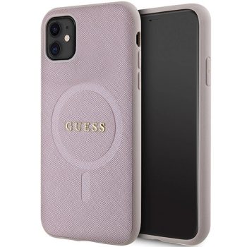   Guess GUHMN61PSAHMCP hátlap, tok iPhone 11/Xr Saffiano MagSafe, rózsaszín