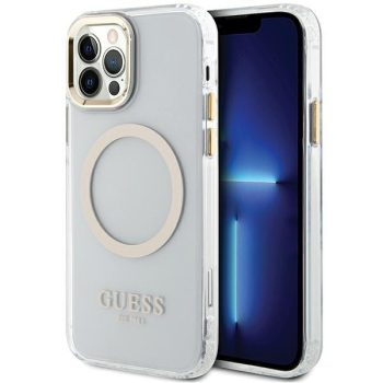   Guess GUHMP12MHTRMD iPhone 12/12 Pro 6.1" hátlap, tok Metal Outline Magsafe, arany