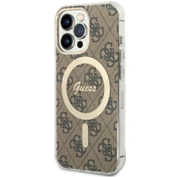   Guess GUHMP13LH4STW iPhone 13 Pro/13 6.1" hátlap, tok 4G MagSafe, barna
