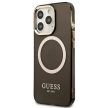 Guess Gold Outline Translucent MagSafe hátlap, tok iPhone 13 Pro/iPhone 13, fekete