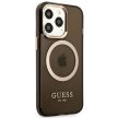 Guess Gold Outline Translucent MagSafe hátlap, tok iPhone 13 Pro/iPhone 13, fekete
