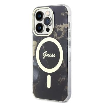   Guess iPhone 13 Pro Marble IML MagSafe (GUHMP13LHTMRSK) MagSafe hátlap, tok, fekete