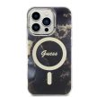 Guess iPhone 13 Pro Marble IML MagSafe (GUHMP13LHTMRSK) MagSafe hátlap, tok, fekete