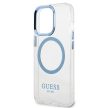 Guess GUHMP13LHTRMB Metal Outline MagSafe iPhone 13 Pro/13 6,1", tok, kék