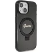 Guess GUHMP13MHRSGSK Ring Stand Script Glitter MagSafe iPhone 13 6.1" hátlap, tok, fekete