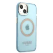 Guess Gold Outline Translucent MagSafe hátlap, tok iPhone 13, kék