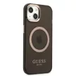 Guess Gold Outline Translucent MagSafe hátlap, tok iPhone 13, fekete