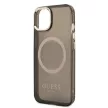 Guess Gold Outline Translucent MagSafe hátlap, tok iPhone 13, fekete