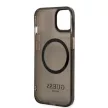 Guess Gold Outline Translucent MagSafe hátlap, tok iPhone 13, fekete