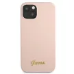 Guess GUHMP13MLSLMGLP iPhone 13 6.1" hátlap, tok Silicone Script Gold Logo Magsafe, rózsaszín