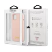 Guess GUHMP13MLSLMGLP iPhone 13 6.1" hátlap, tok Silicone Script Gold Logo Magsafe, rózsaszín