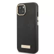 Guess GUHMP13MSAPSTK iPhone 13 6.1" hátlap, tok Peony Logo Plate MagSafe, fekete