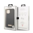 Guess GUHMP13MSAPSTK iPhone 13 6.1" hátlap, tok Peony Logo Plate MagSafe, fekete
