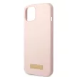 Guess GUHMP13MSBPLP Silicone Logo Plate MagSafe iPhone 13 6.1" hátlap, tok, rózsaszín
