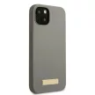 Guess GUHMP13MSPLG Silicone Logo Plate MagSafe iPhone 13 6.1", hátlap, tok, szürke