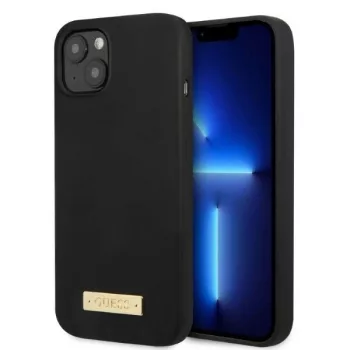   Guess GUHMP13MSPLK iPhone 13 6.1" hátlap, tok Silicone Logo Plate MagSafe, fekete