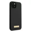 Guess GUHMP13MSPLK iPhone 13 6.1" hátlap, tok Silicone Logo Plate MagSafe, fekete